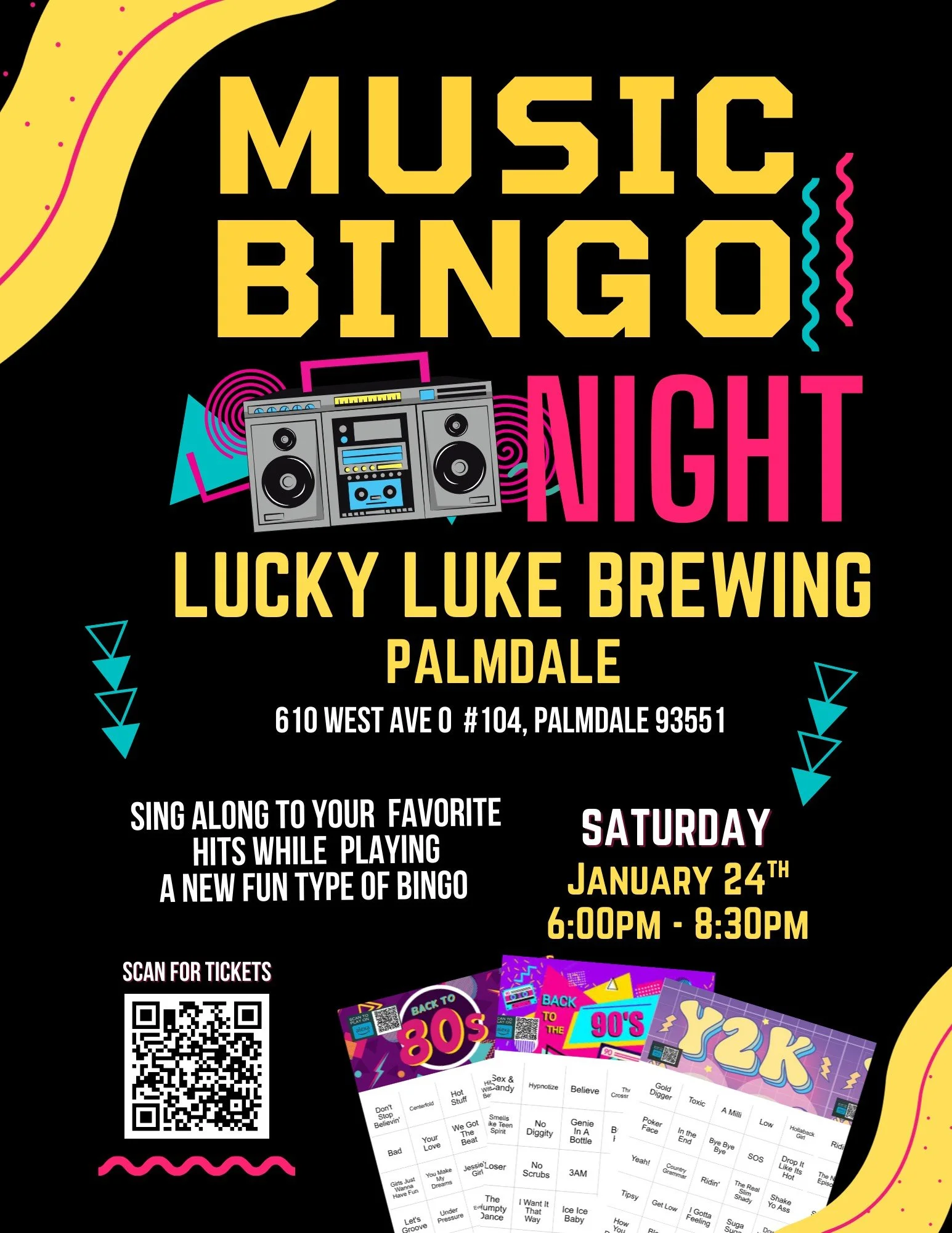 Music Bingo — Lucky Luke Brewing